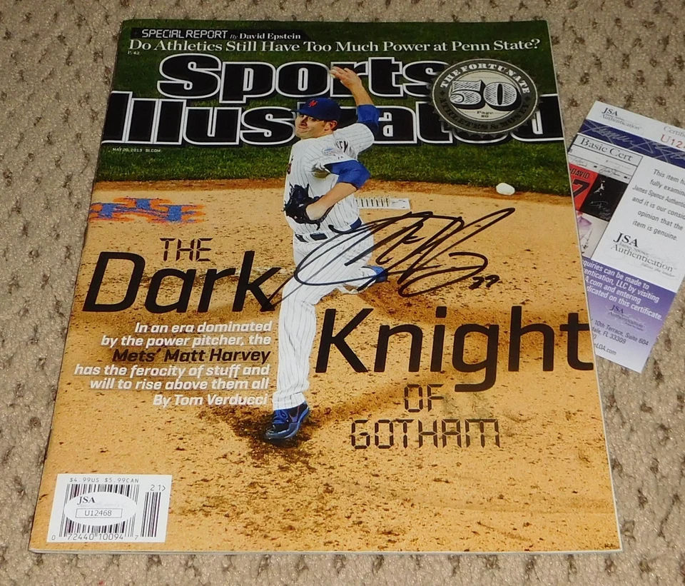 AUTÓGRAFO ILUSTRADO DEPORTIVO FIRMADO POR MATT HARVEY JSA NO NEW YORK METS BÉISBOL Foto 1 de 1