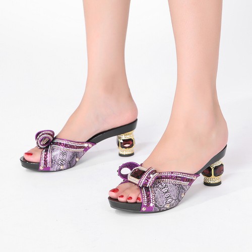 ADIDAS Sandali blu lussuosi strass tacchi alti 7 cm scarpe da donna rosse pantofole donna