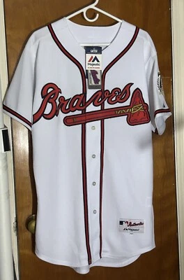 Tom Glavine Atlanta Braves Signed Majestic Jersey HOF 2014 Size 44 - Image 1 of 4