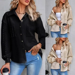Women Shirt Tops Ladies Button Down Long Sleeve Casual Shirt Blouse Coat Jacket - Picture 1 of 8