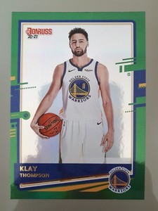 2020-21 Panini Donruss Klay Thompson Green Flood #32 Golden State Warriors