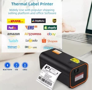 Thermal Label Printer 4x6 Shipping Label With Bluetooth. NO Ink Needed Ever - Picture 1 of 8