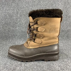 Sorel Badger Boots Womens Size 9 Waterproof Leather Snow Winter Duck Boots Brown - Picture 1 of 12