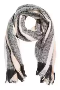 Nuovo! H&M Sciarpa Donna Oversize, Grigio, Rosa, Nero, OS - Foto 1 di 2