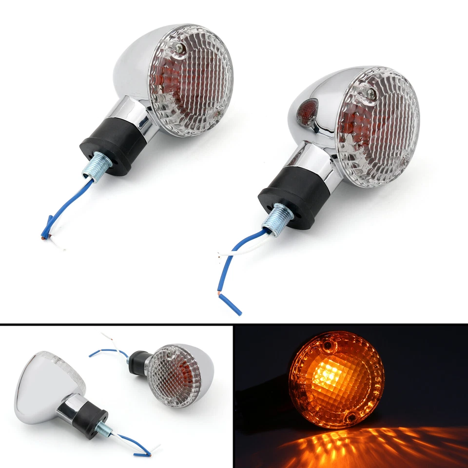 Turn Signal Bullet Lights Motor Fit For Kawasaki Vulcan 800 Yamaha Road Star ChC Foto 1 de 4