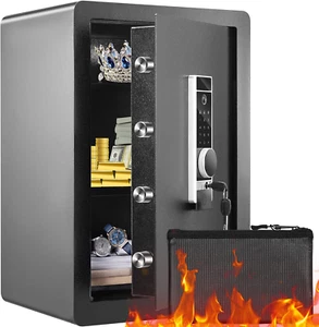 VEVOR Safe, 2.2 Cubic Feet Home Safe, 44X33X60 Cm Steel Security Safe with Fi... - Picture 1 of 9
