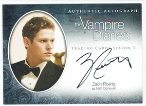Vampire Diaries Season 3 Autograph Auto Card A8 Zach Roerig as Matt Donovan - Picture 1 of 1