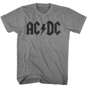 ACDC Black Band Name Logo Men's T Shirt Official Heavy Metal Music Merch - Picture 1 of 5