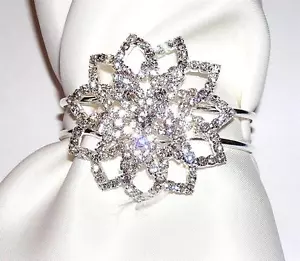 BRACELET ST Hinged Bangle Rhinestones Galore BRILLIANT ROSETTE - Picture 1 of 1