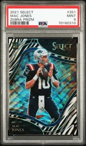 2021 Select Mac Jones Zebra Field Level Prizm PSA 9 Rookie SP Patriots #351 SSP - Bild 1 von 2