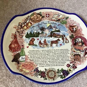 Pizza Platter / Serving Plate French Pizza Mountain Scene - Picture 1 of 3