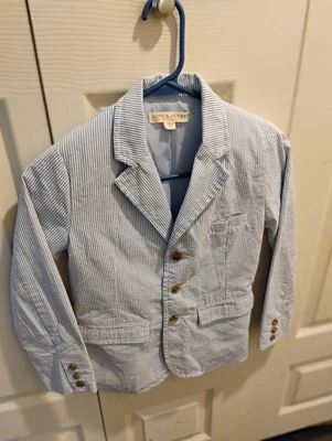Hope & Henry boys seersucker blazer size 8 pre-owned in blue - Image 1 of 4