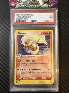 Flareon PSA 7 Pokemon card 5/100 EX Sandstorm Rare Holo 2003 NEAR MINT - Picture 1 of 3
