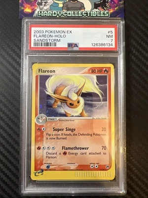 Flareon PSA 7 Pokemon card 5/100 EX Sandstorm Rare Holo 2003 NEAR MINT - Image 1 of 3