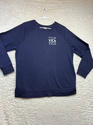 Sudadera Old Navy Para Mujer Grande Azul Marino Cuello Redondo Pullover Gráfico Sí Sí Foto 1 de 4