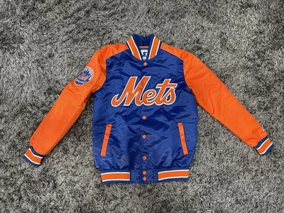 Starter New York Mets Snap Satin MLB Jacket Men Size Medium Brand New With Tag - Image 1 of 4