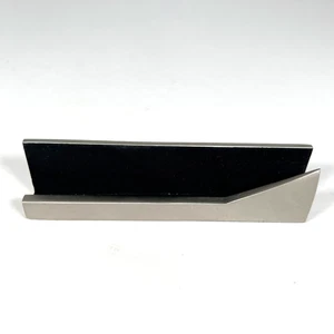 Stylish Sleek Business Card Holder for Desk Display (silver, black felt lined) - Picture 1 of 7