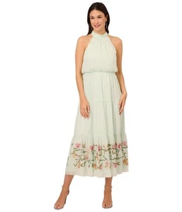 Adrianna Papell Damen Chiffon Maxikleid, grün, 4 - Bild 1 von 3