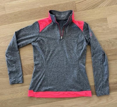 Женский пуловер Spyder 1/4 на молнии - серый и розовый размер 10 - Изображение 1 из 4