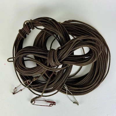 Juego decorativo vintage de 3 cuerdas señuelo cáñamo pato aceitado con ganchos de metal Foto 1 de 4