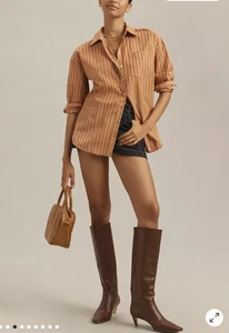 Anthropologie Women's The Bennet Buttondown Shirt by Maeve Brown Motif 2X - Picture 1 of 11