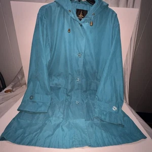 Misty Harbor Blue Hooded Coat Spring Summer Sz 10 - Picture 1 of 6