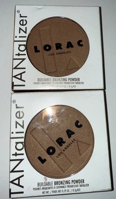 2 LORAC TANTALIZER BUILDABLE BRONZING POWDER SUN DAZE FULL SIZE .29 OZ NIB - Image 1 of 3