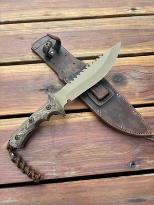 Treeman Combat Knives Combat Serrated Dagger Knife W/ Sheath  **SUPER RARE** - Image 1 of 4