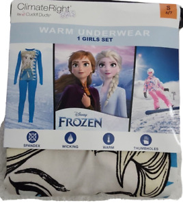 Disney Frozen Warm Underwear Climate Right by Cuddl Duds Girls Size S 6/7 NEW!