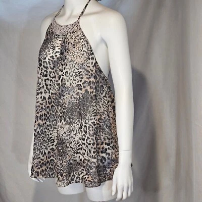 Victoria's Secret Small Halter Babydoll Bikini Set Leopard High Neck Embellished — 第 1/4 张图片