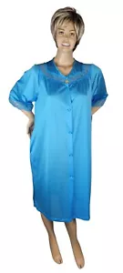 Vtg Henson Kickernick Women's SZ L Baby Blue House Coat Robe Nightgown NWT NEW - Picture 1 of 14