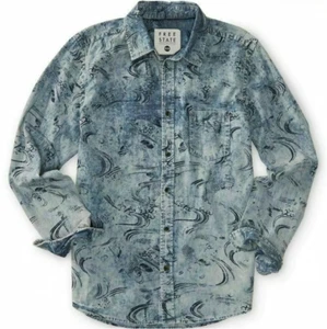 New Aero Free State Men's Long Sleeve Koi Woven Shirt Size Large - Picture 1 of 2