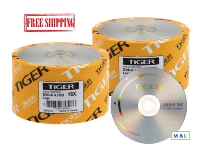 Tiger 16X Logo Top DVD-R Blank Disc 4.7GB Branded Wholesale Lot Made in Taiwan - Image 1 of 4