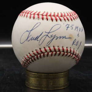 Fred Lynn Signed Rawlings OAL Baseball Auto 75 MVP & ROY Inscription ZJ9242