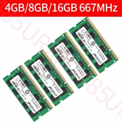 16GB 8GB 4GB 2G DDR2 PC2-5300S 667MHz 200Pin Memory RAM Laptop For Crucial Lot - Image 1 of 4