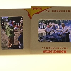 7 diapositivas de película de colección 1965 Cincinnati Ox asado Cartago recinto ferial payaso gente coche - Imagen 1 de 10