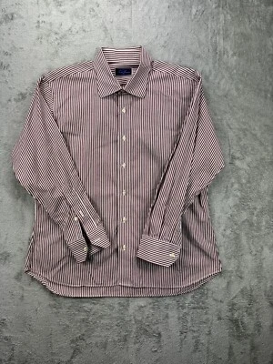 Camisa de vestir Tom James personalizada a medida roja Searsucker abotonada informal para hombre grande Foto 1 de 4