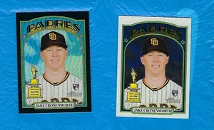 JAKE CRONENWORTH 2021 TOPPS HERITAGE BLACK REFRACTOR #/72 + CHROME #/599 ROOKIE - Picture 1 of 2