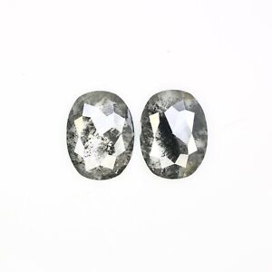 3.35 Ct 10MM Oval Shape Loose Salt And Pepper Diamond Pair For Engagement Ring  