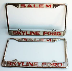 Vintage License Plates PAIR Skyline Ford Salem Set A 6" x 12" - Picture 1 of 3