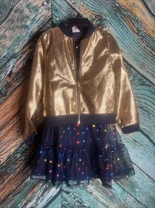 NEW Wonder Nation Girls Dress With Metallic Bomber Jacket Sz 6-6x - Picture 1 of 4