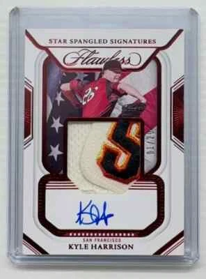 2023 Flawless Kyle Harrison Star Spangled Signtaures Gold Patch Auto #01/20 - Image 1 of 2