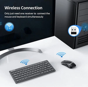 TECKNET Wireless Keyboard and Mouse Combo Slim Bluetooth Set UK MAC PC LAPTOP - Picture 1 of 7