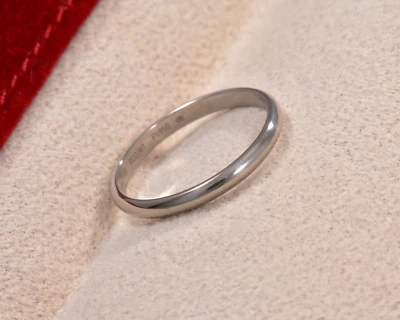 Alianza de boda Cartier platino 1895 anillo de 2,5 mm tamaño 59 en bolsa precioso 8,75 Foto 1 de 4
