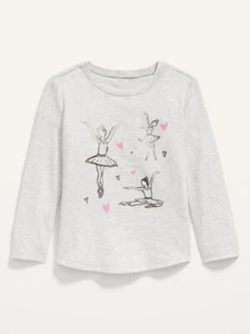 OLD NAVY Ballerina-Graphic Long-Sleeve Tee for Toddler Girls, Sz 3T NWT! - Picture 1 of 2