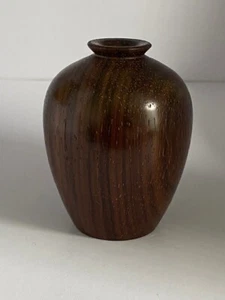 Vintage Padauk Wood Vase by Ray Brown Wood Turner - Picture 1 of 5