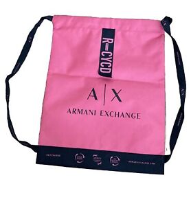 AX Armani Exchange Drawstring Bag R-cycd Pink Backpack Cinch Sack Hiking Pack
