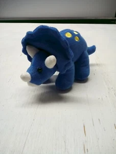 Prextex BLUE SOFT TRICERATOPS DINOSAUR Dino 6" Plush STUFFED ANIMAL Toy - Picture 1 of 2