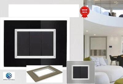 SANDASDON Placche in vetro compatibili con serie VIMAR PLANA