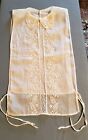 Vintage Ivory Sleeveless Embroidered Lace Womens Top Blouse Tank